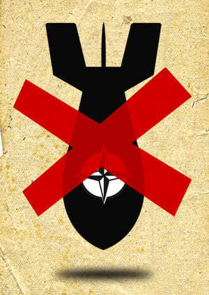 SDAJ-Banner gegen Atomwaffen