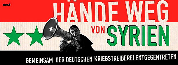Banner: Hände weg von Syrien!