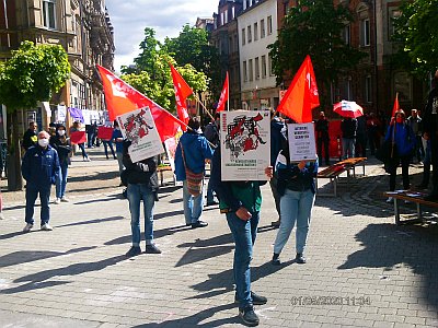 Bild: Kundgebung in Gostenhof. - Nürnberg am 1.Mai 2020: Revolutionärer 1. Mai trotz Corona.