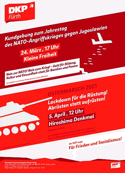 Plakat: Friedenskundgebung in Fürth