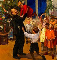 Bild: Lenin mit Weihnachtsbaum - Wir wünschen Euch friedliche, erholsame Feiertage in Gemeinschaft und Solidarität 